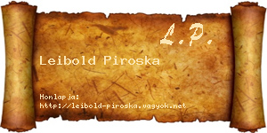 Leibold Piroska névjegykártya